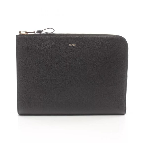 TOM FORD business clutch bag H0355LCL213G1N001 leather Black Used mens